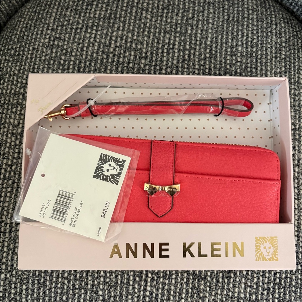 Anne Klein Coral Wallet with Wrist Strap